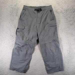 NordicTrack Pant Men's 36x30 Gray Nylon Windbreaker Convertible Gorpcore Hiking